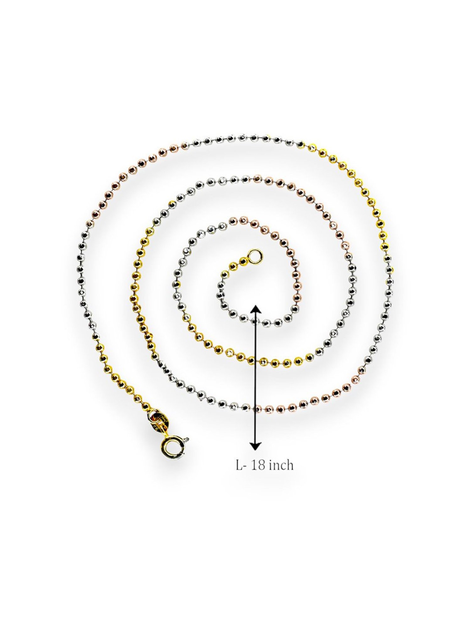 Taraash 92.5 Sterling Silver Ball Chain