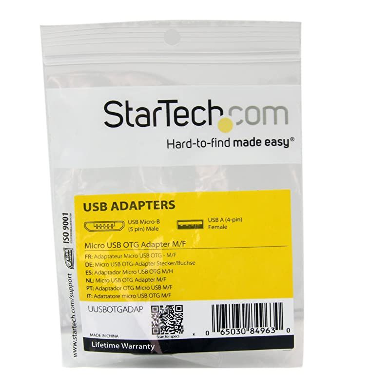 com Micro USB OTG to USB Adapter - Micro USB Male OTG to USB Female Adapter - USB On The Go Adapter (UUSBOTGADAP), Black