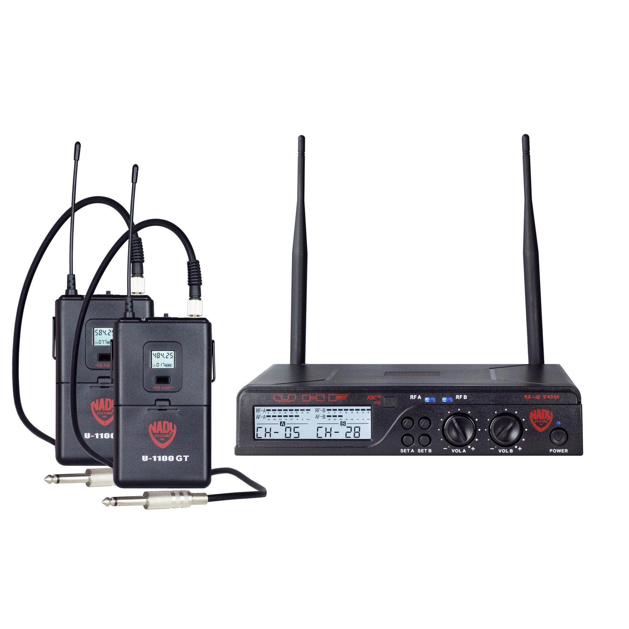 Nady U-2100 Dual GT 200-Channel UHF Wireless Instrument/Guitar System