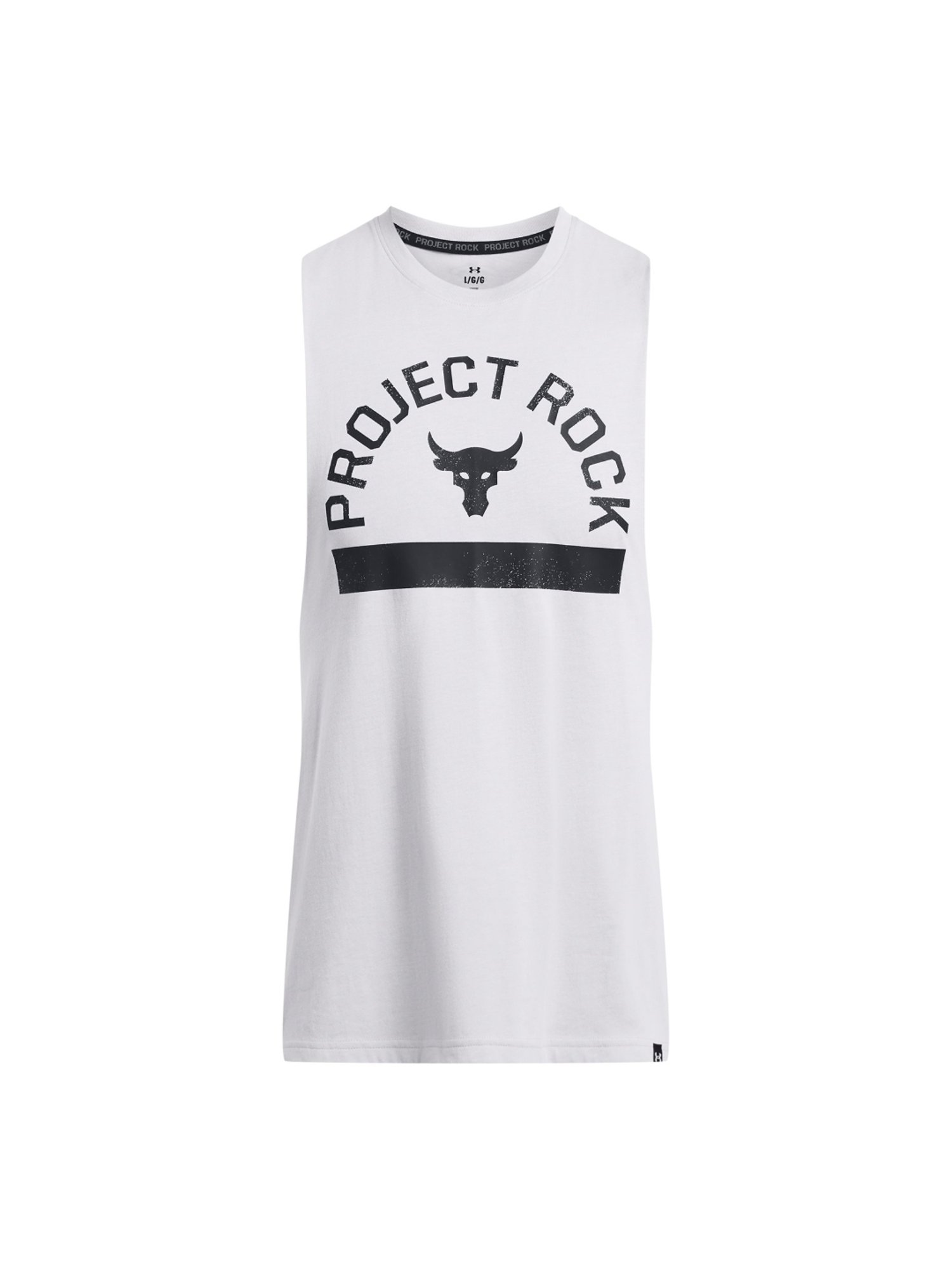 Under Armour Grey Cotton Slim Fit Printed Tank Tee