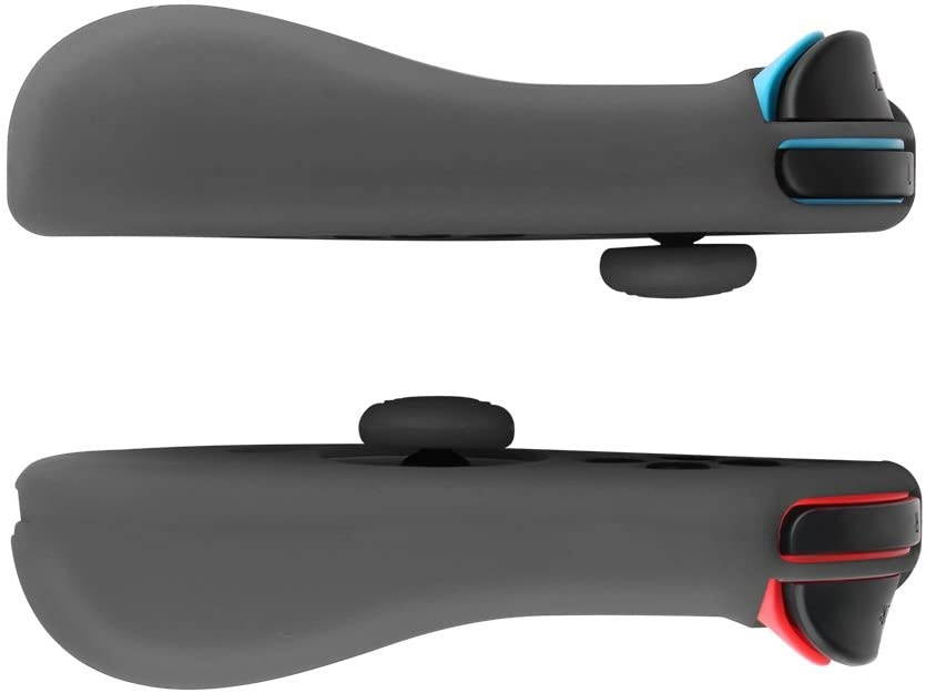 TNP Gel Guards with Thumb Grips Caps Works for Nintendo Switch Joy-Con Grip - Protective Case Covers Anti-Slip Ergonomic Lightweight Design Comfort Grip Controller Skin Accessories (1 Pair Neon Gray)