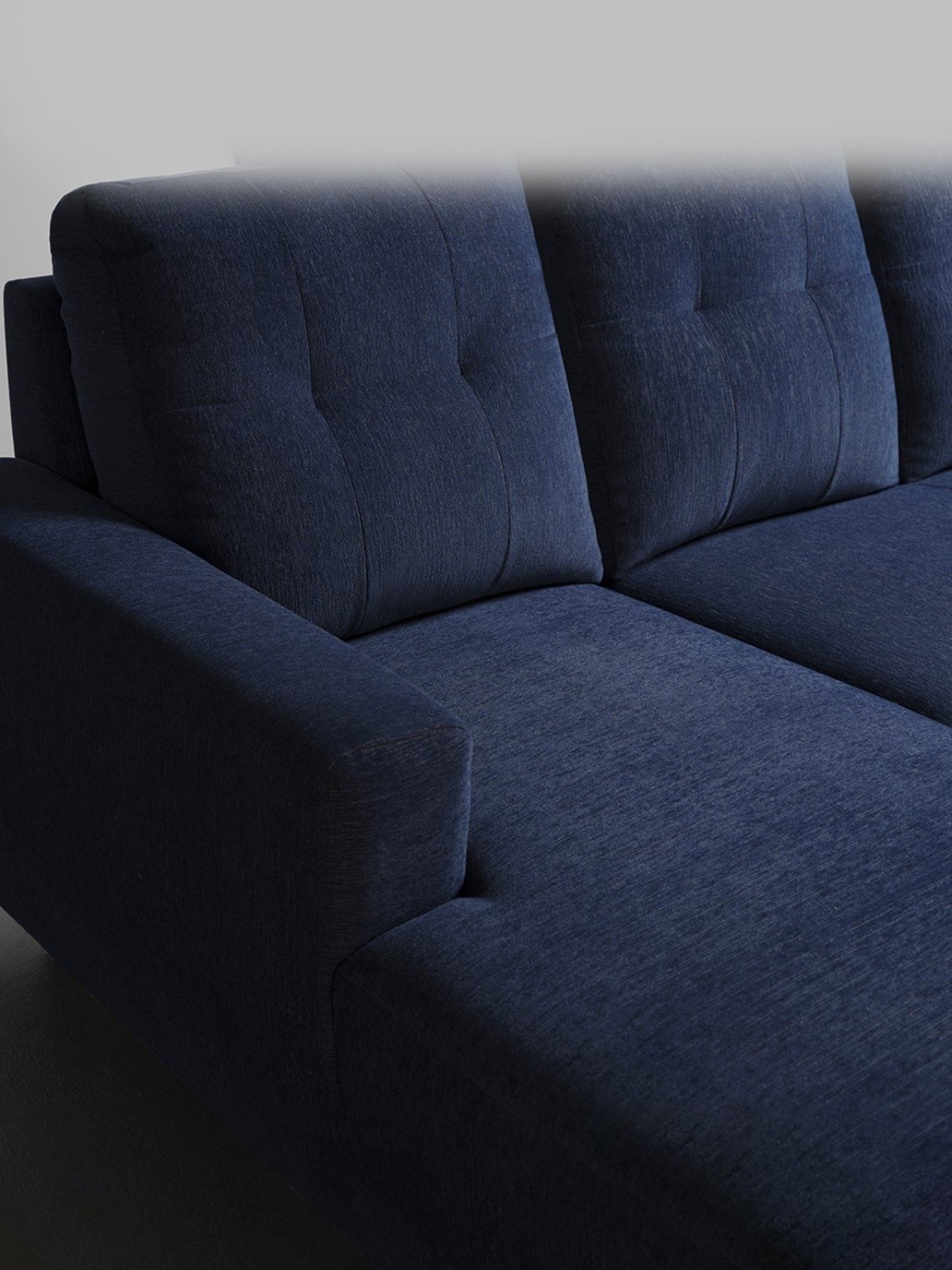 Sleepyhead Yolo Berry Blue Fabric 3 Seater LHS L Shape Sofa Set