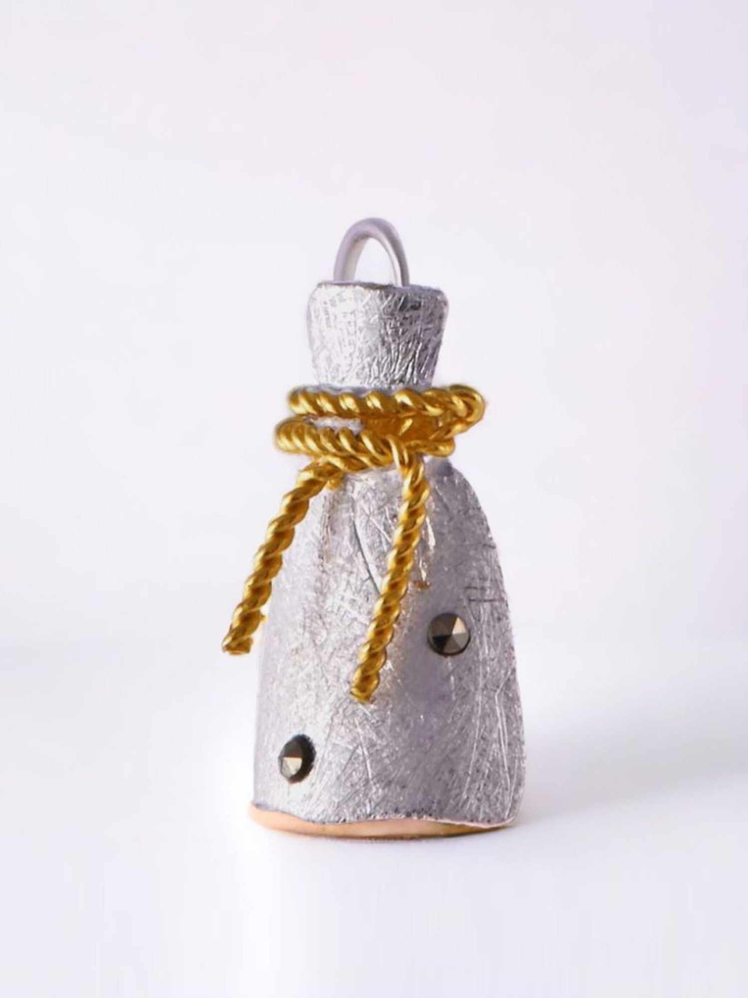 Rihi by P.C. Chandra Jewellers 925 Silver Potli Pendant & Earring Set for Women & Girls