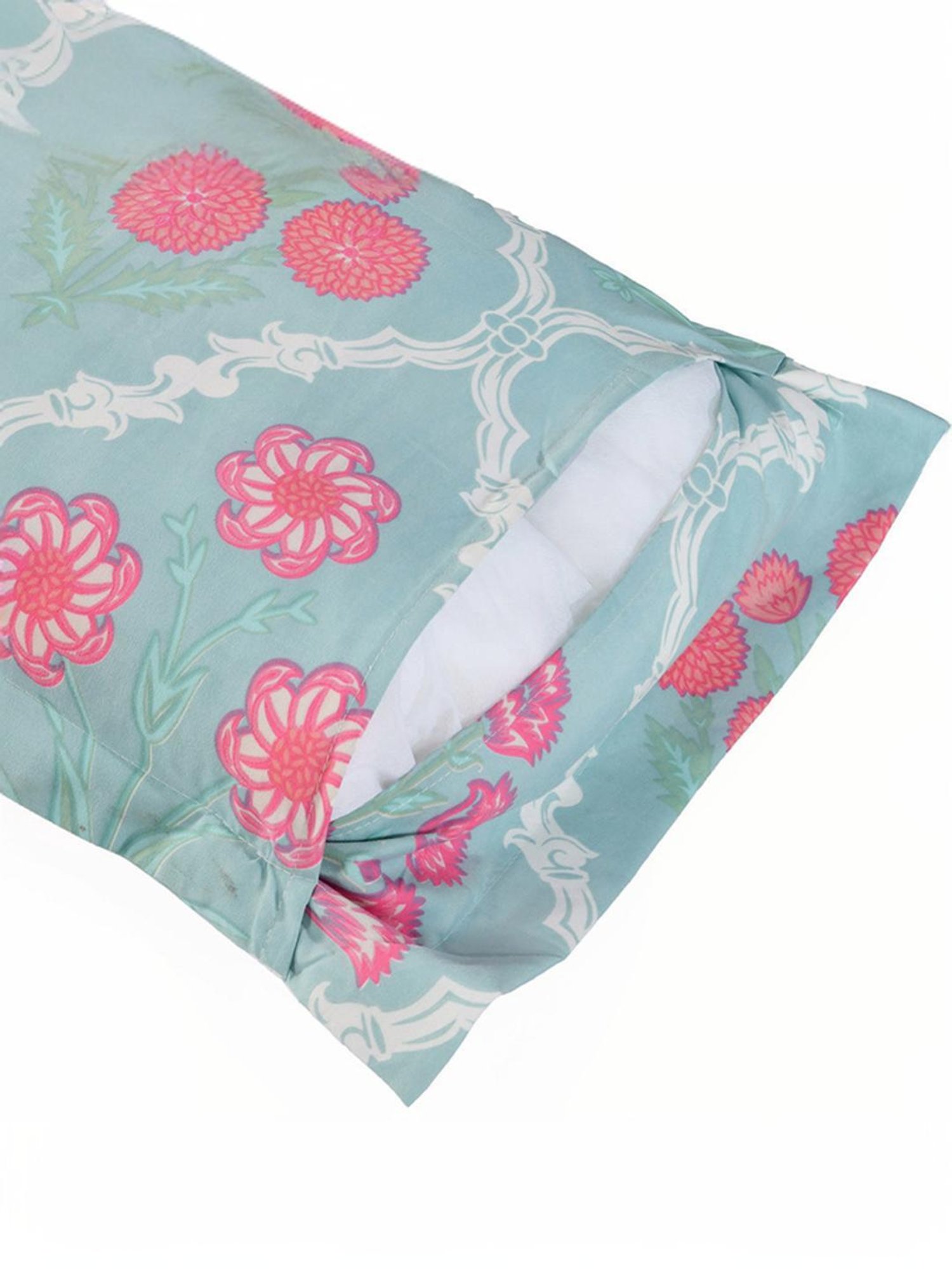 @Home Aurora Sea Blue 130 GSM Polyester Double Bedsheet with 2 Pillow Covers