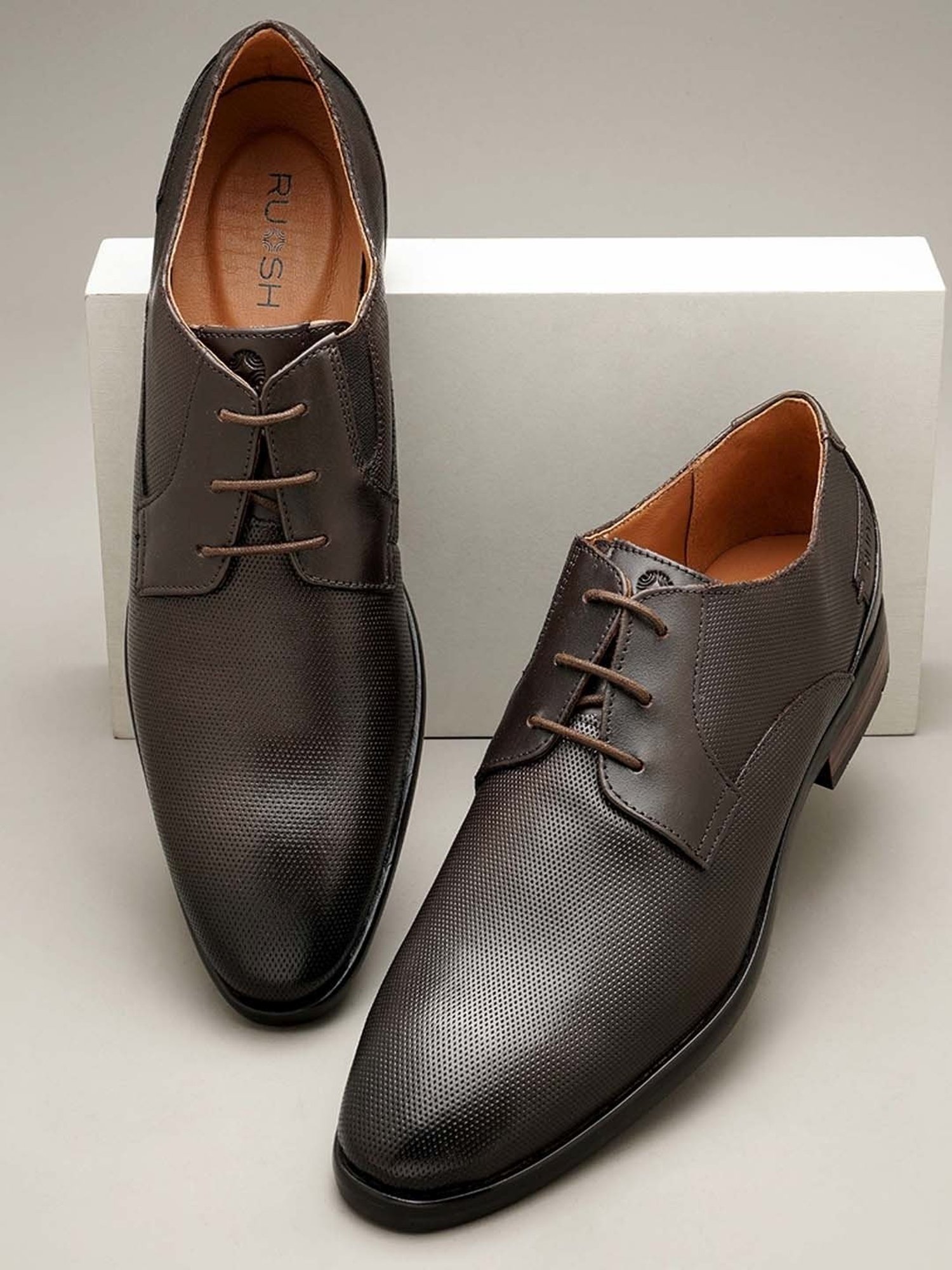 Ruosh Men's Dark Brown Derby Shoes