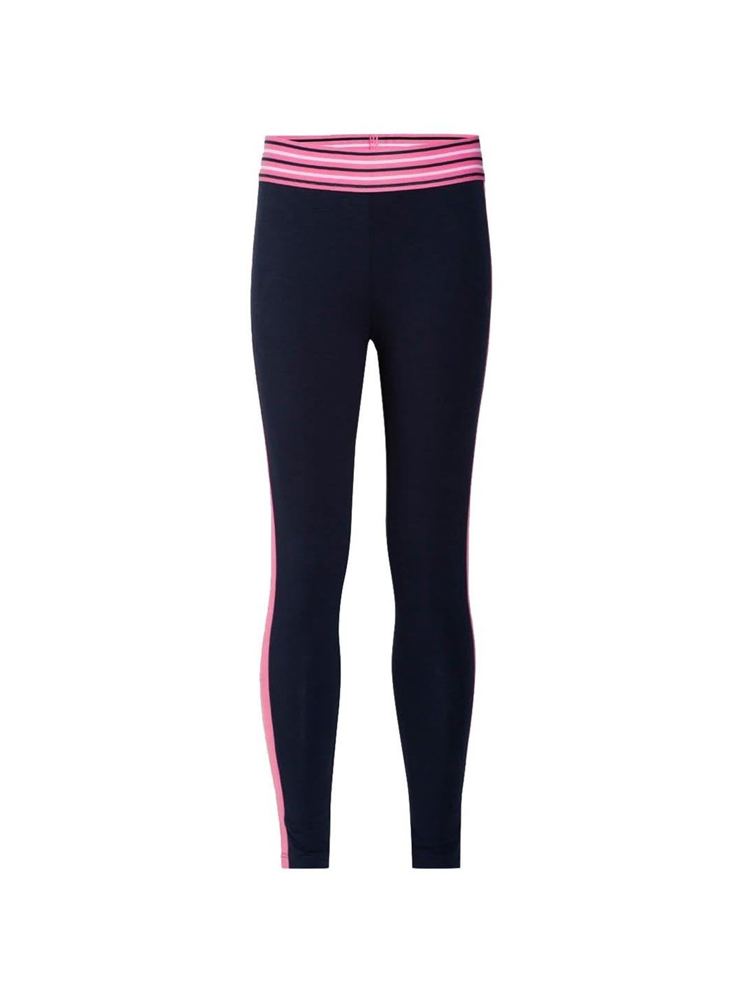Jockey Girls Black & Pink Solid Leggings