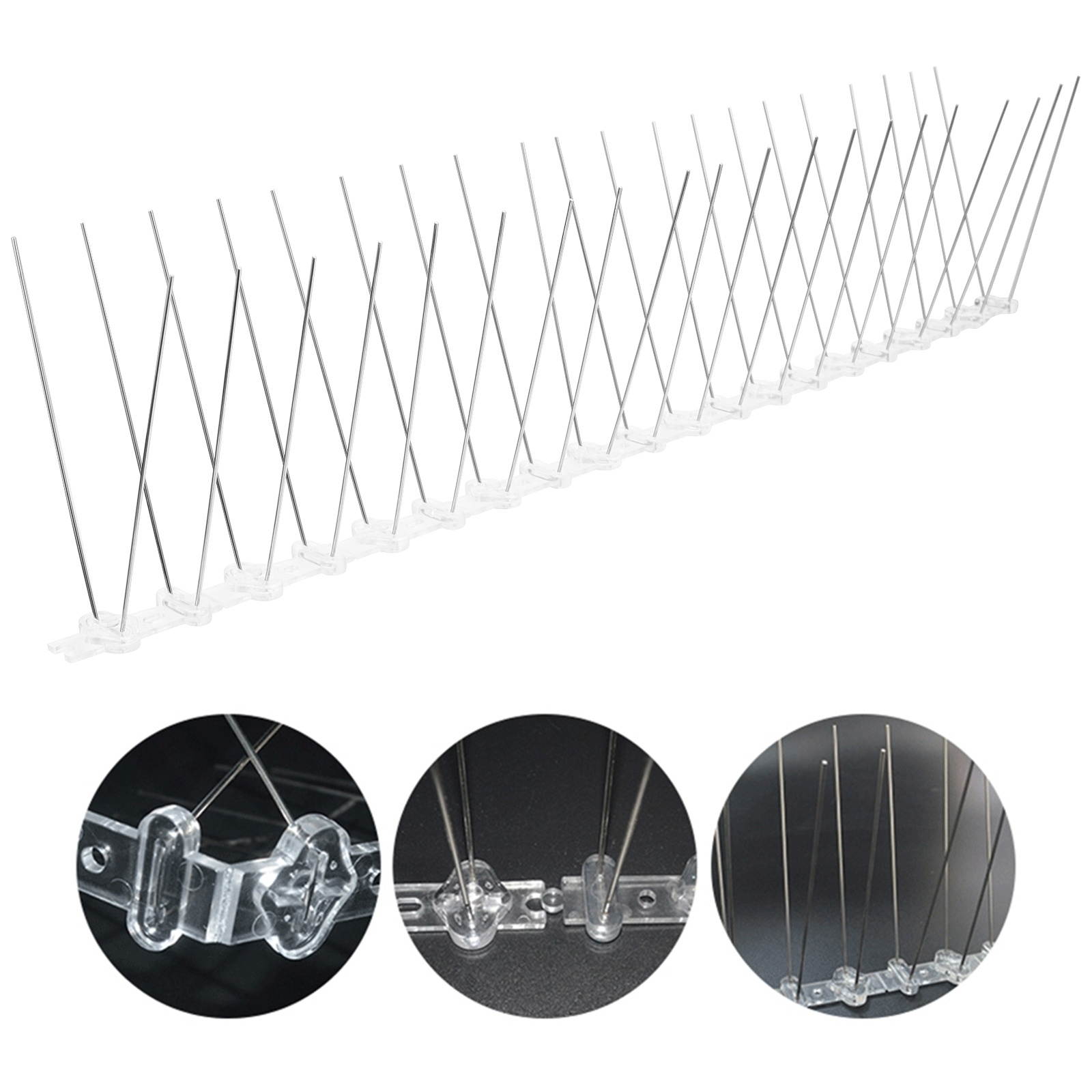 5pcs Durable Outdoor Stainless Steel Bird Repellent Strips Pigeon Spike Bird Spike