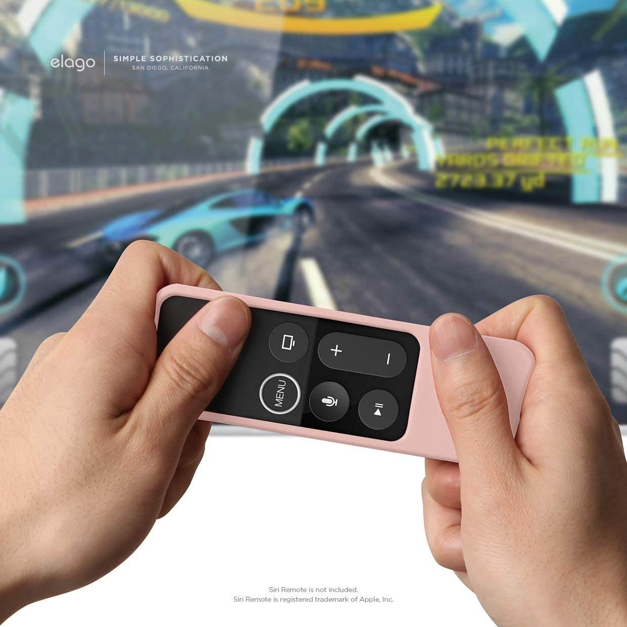 elago R2 Slim Case Compatible with Apple TV Siri Remote 1st Generation (Sand Pink) - Slim Design, Scratch-Free Silicone, Shock Absorption, Full Access