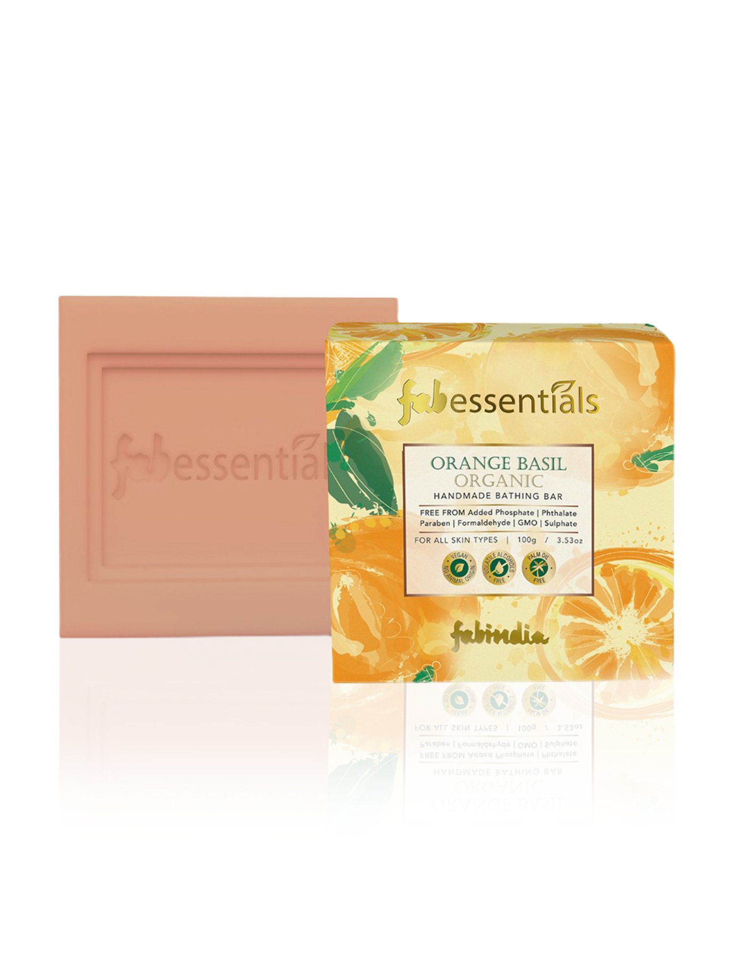 Fabessentials Orange Basil Organic Handmade Bathing Bar - 100 gm