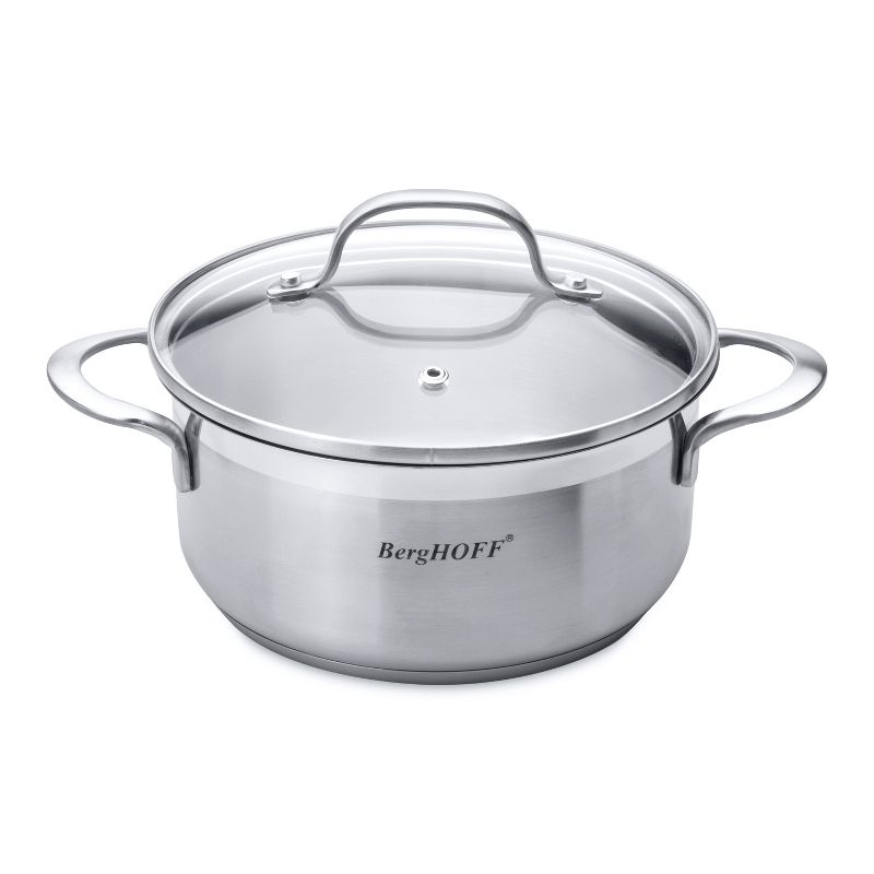 BergHOFF Bistro 7" 18/10 Stainless Steel Covered Casserole 2 Qt