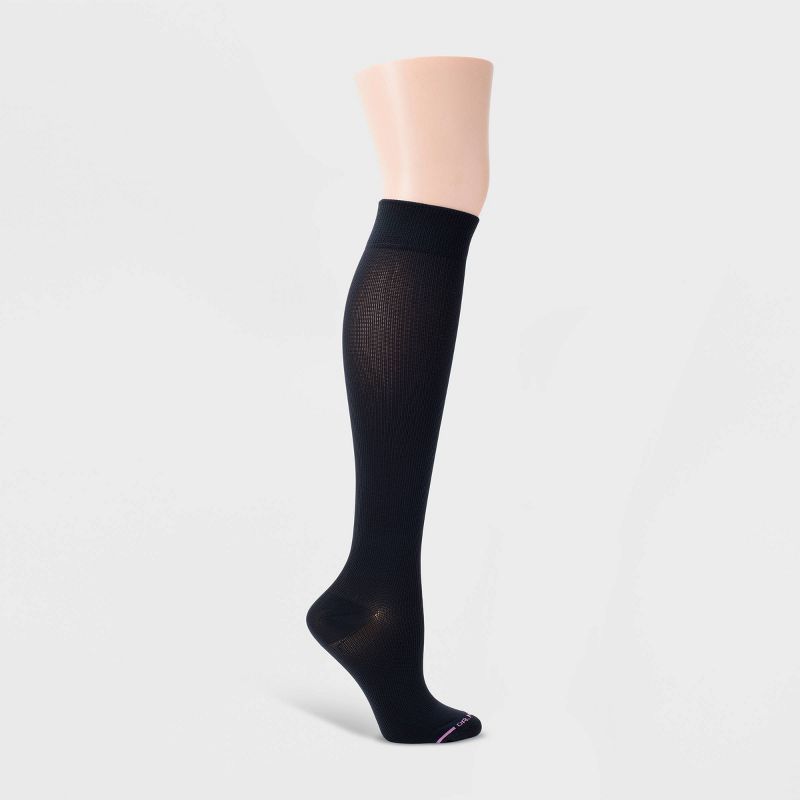 Dr. Motion Women's Mild Compression 3pk Knee High Socks - Black Patterns