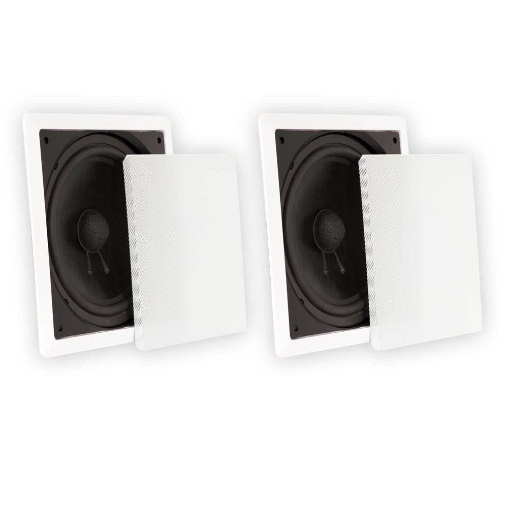 Theater Solutions TS1000 Flush Mount Passive 10" Subwoofer Speaker Wall 2 Pack