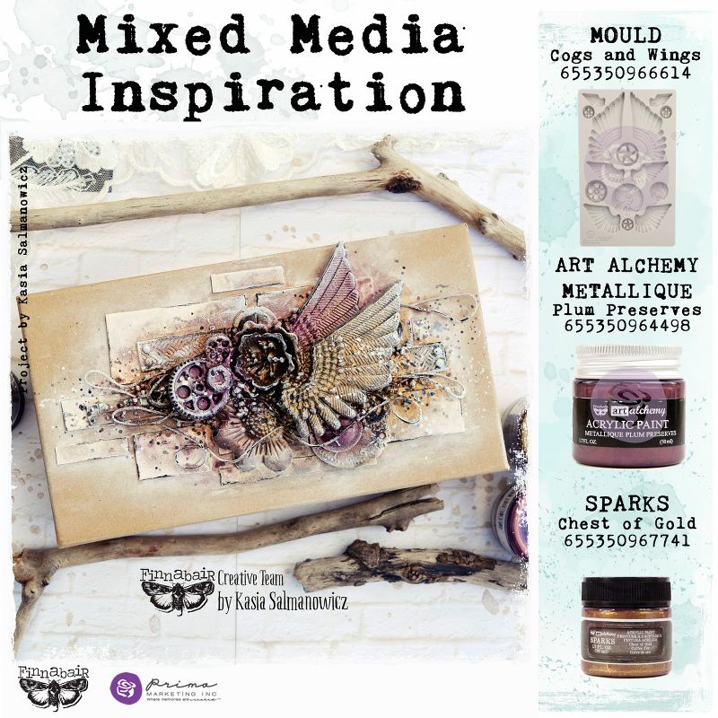 Finnabair Decor Moulds 5"X8"-Cogs & Wings