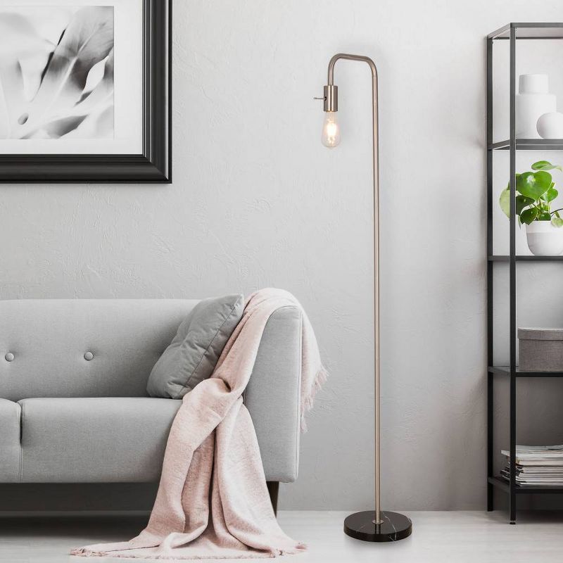 62" Marble Decal Floor Lamp (Includes Energy Efficient Light Bulb) Black - Cresswell Lighting