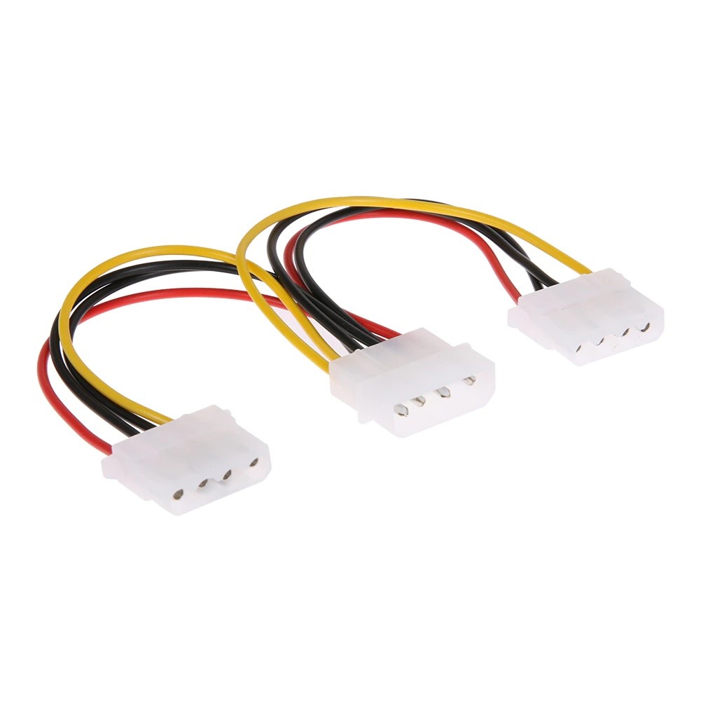 3pcs 4Pin D Type Female to 2 D Type Male Interface Power Converter Adapter Splitter Cable Extension Wire for 4pin Cooling Fan