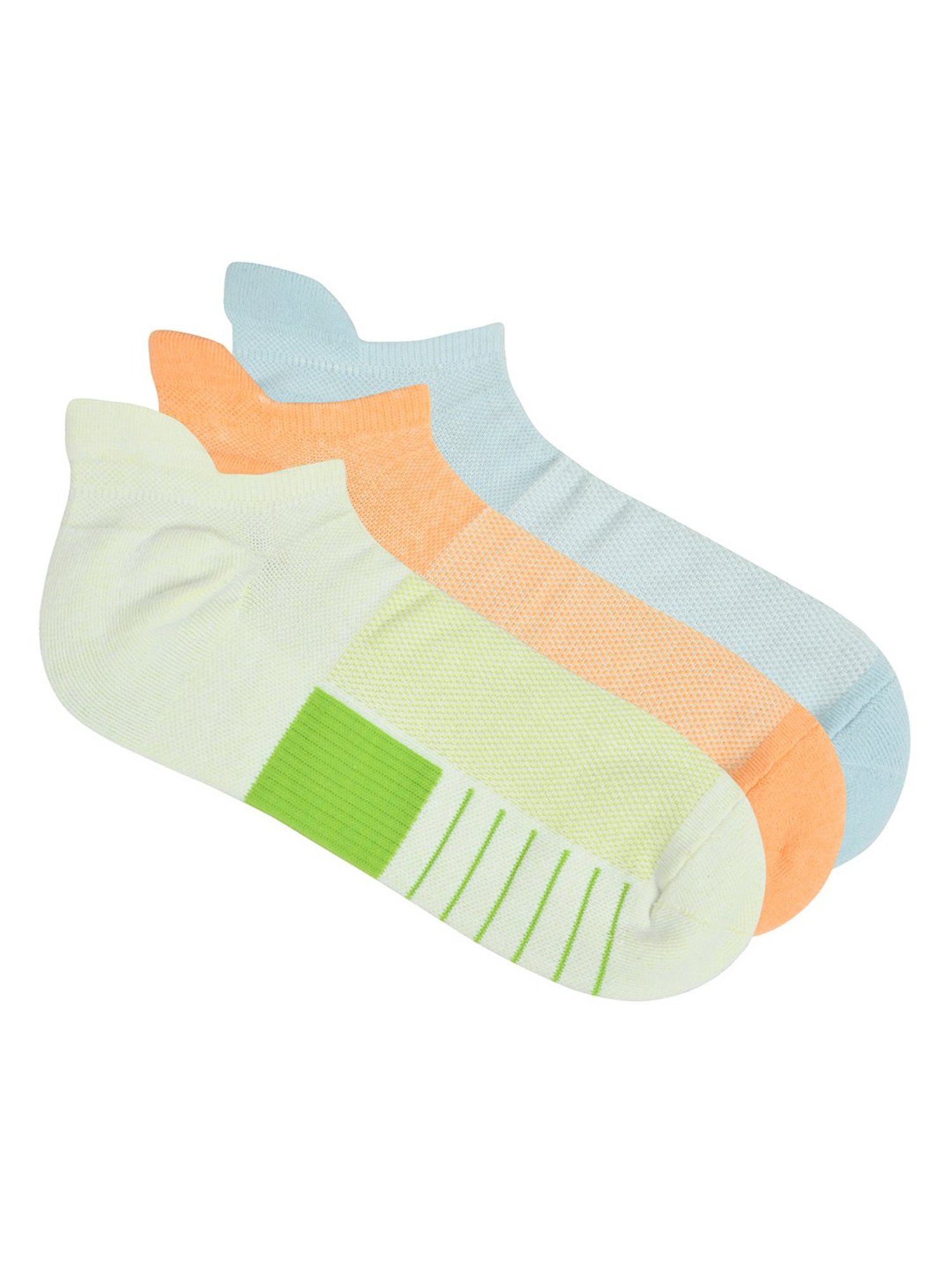 BALENZIA Multicolor Athletic Cushioned Lowcut Ankle Sports Socks - Pack of 3