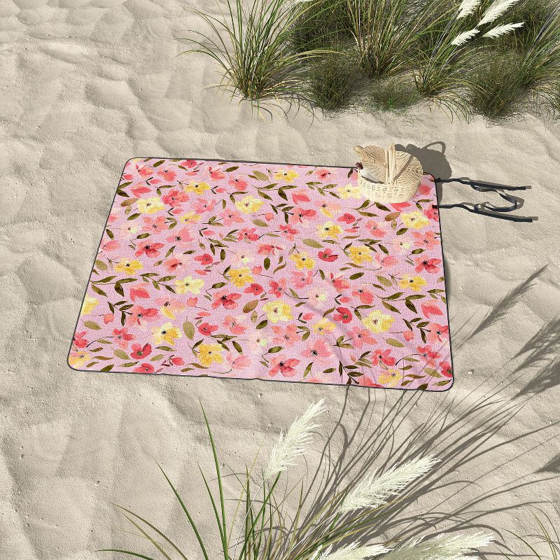 Ninola Design Fresh flowers Pink Picnic Blanket - Deny Designs