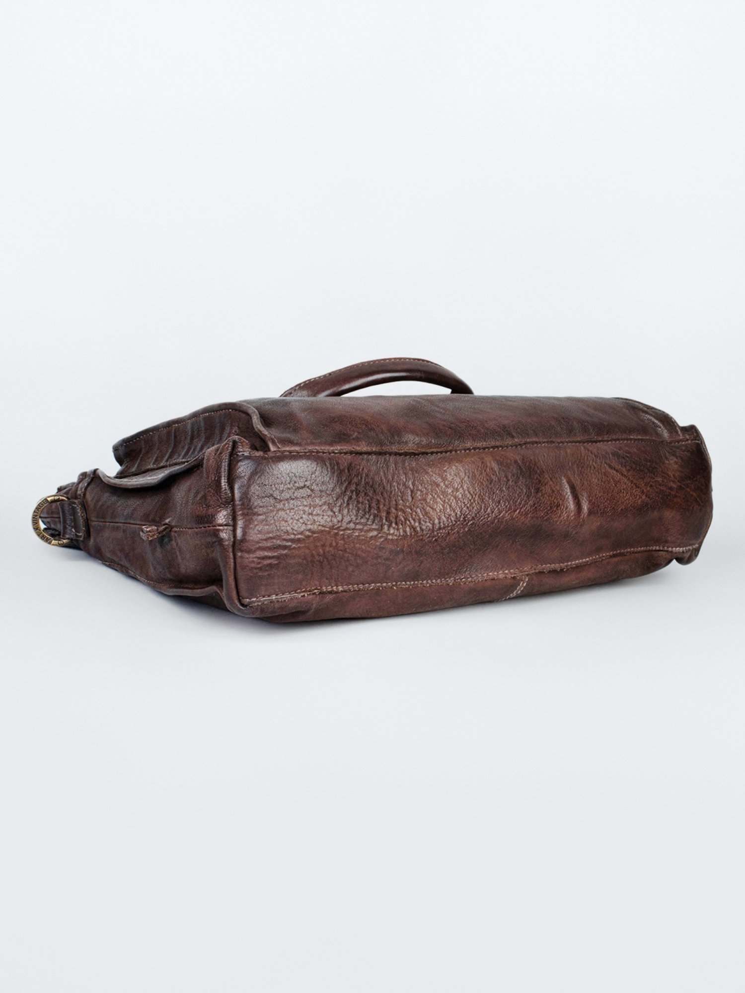 Art N Vintage Asher Brown Leather Solid Large Laptop Messenger Bag