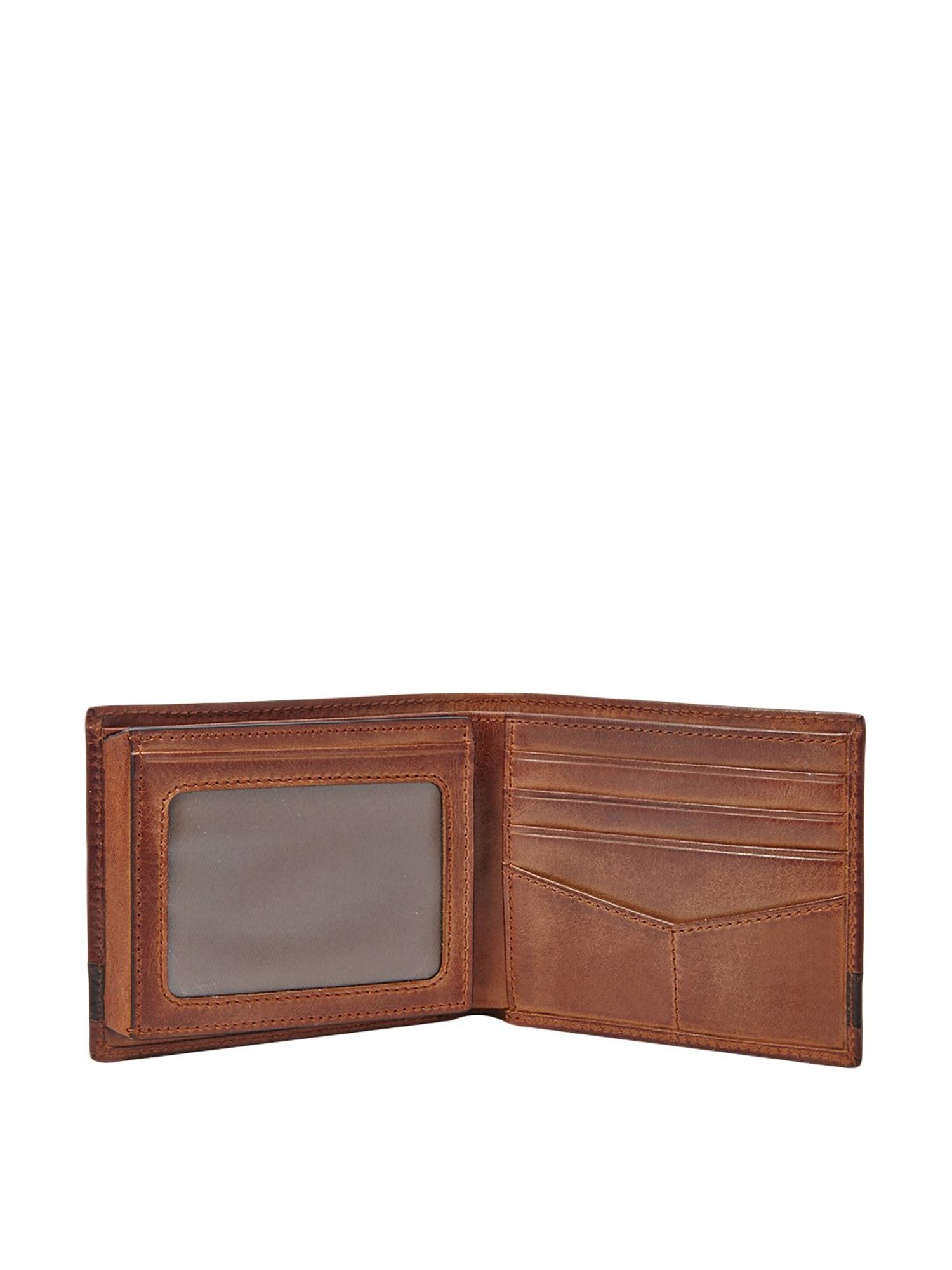 Fossil Quinn Brown Leather Casual Bi-Fold Wallet for Men