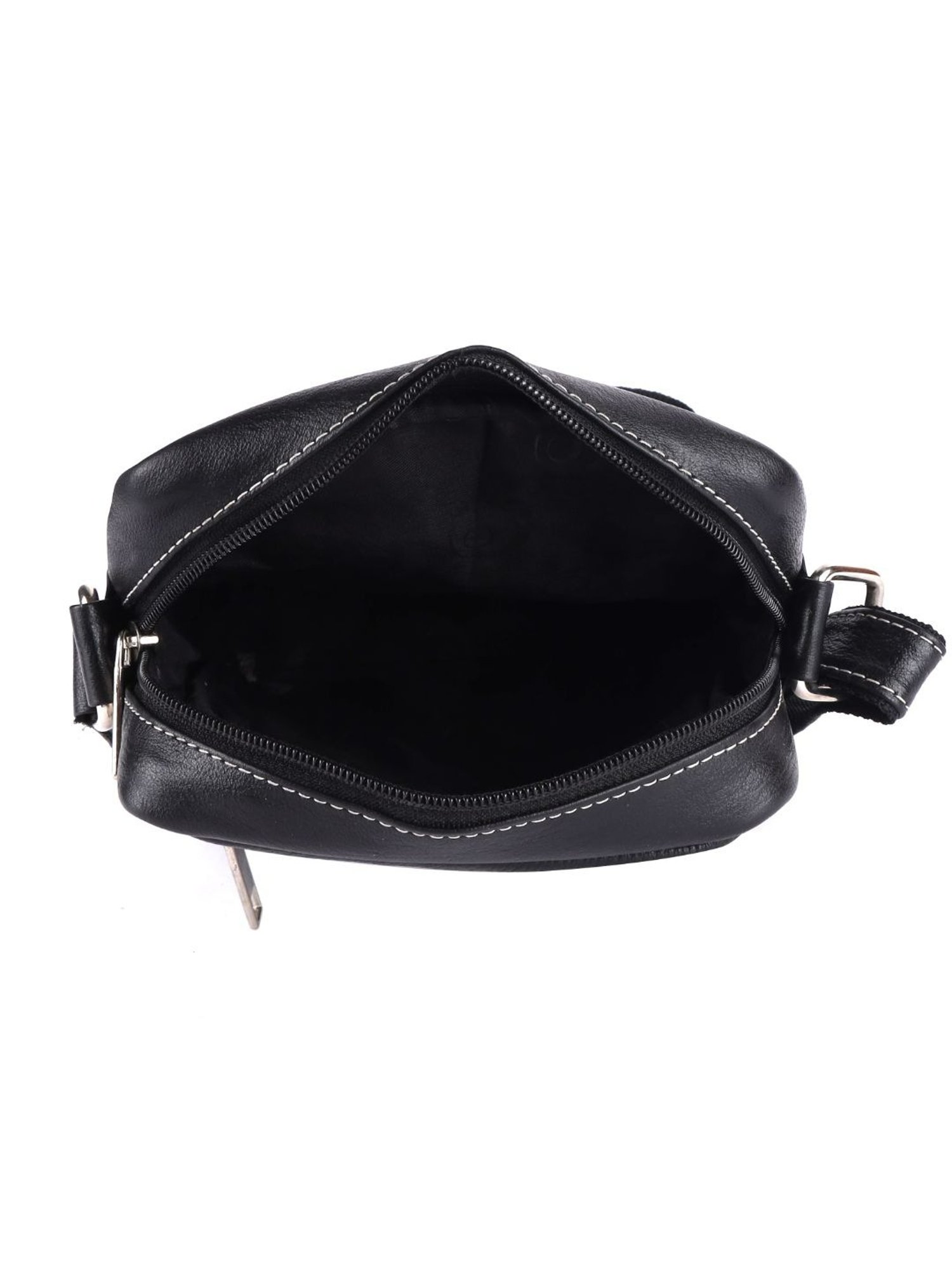 HiLEDER Black Textured Small Leather 5.5 inch Cross Body Bag