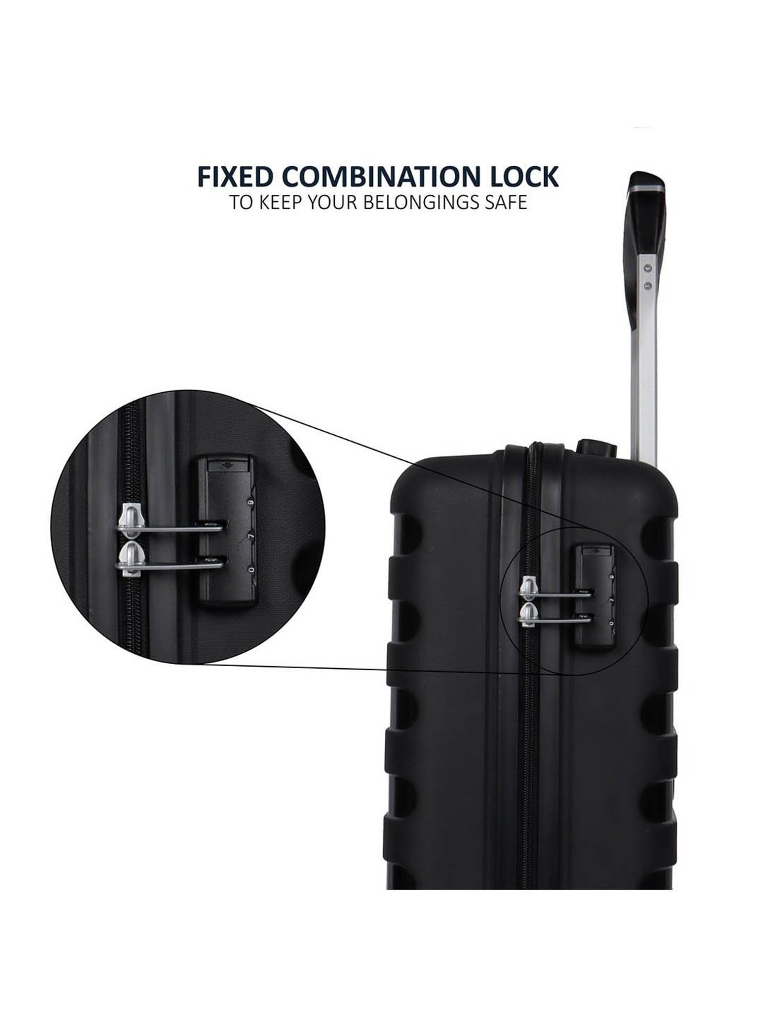 Priority Black 4 Wheels Large Hard Cabin Trolley Bag 50.8 cm