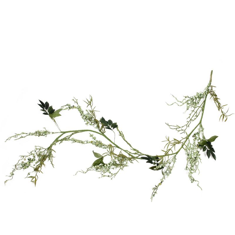 Northlight 5' x 7" Mixed Berry and Foliage Spring Artificial Floral Garland - Green/White