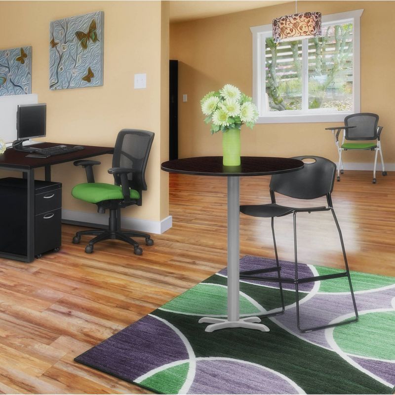 30" Via Cafe High Round X - Base Bar Height Table Espresso/Gray - Regency