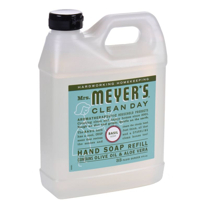 Mrs. Meyer's Basil Scented Liquid Hand Soap Refill - 33 fl oz