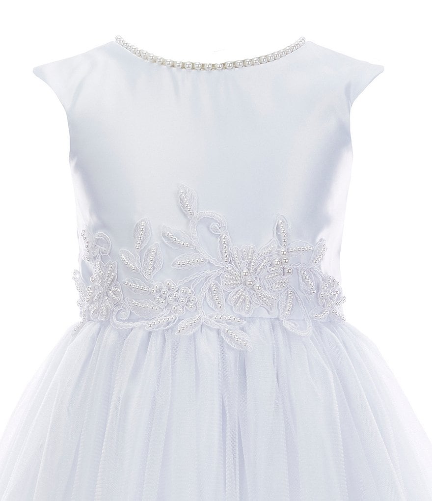 Laura Ashley Little Girls 2T-6X 3/4 Sleeve Rose & Butterfly Print Clip Dot Dress