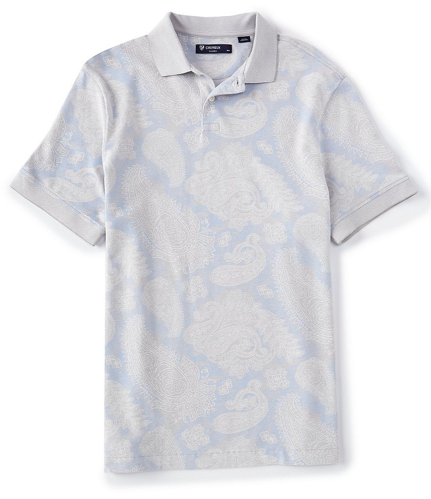 Visconti Petal Print Short-Sleeve Polo Shirt