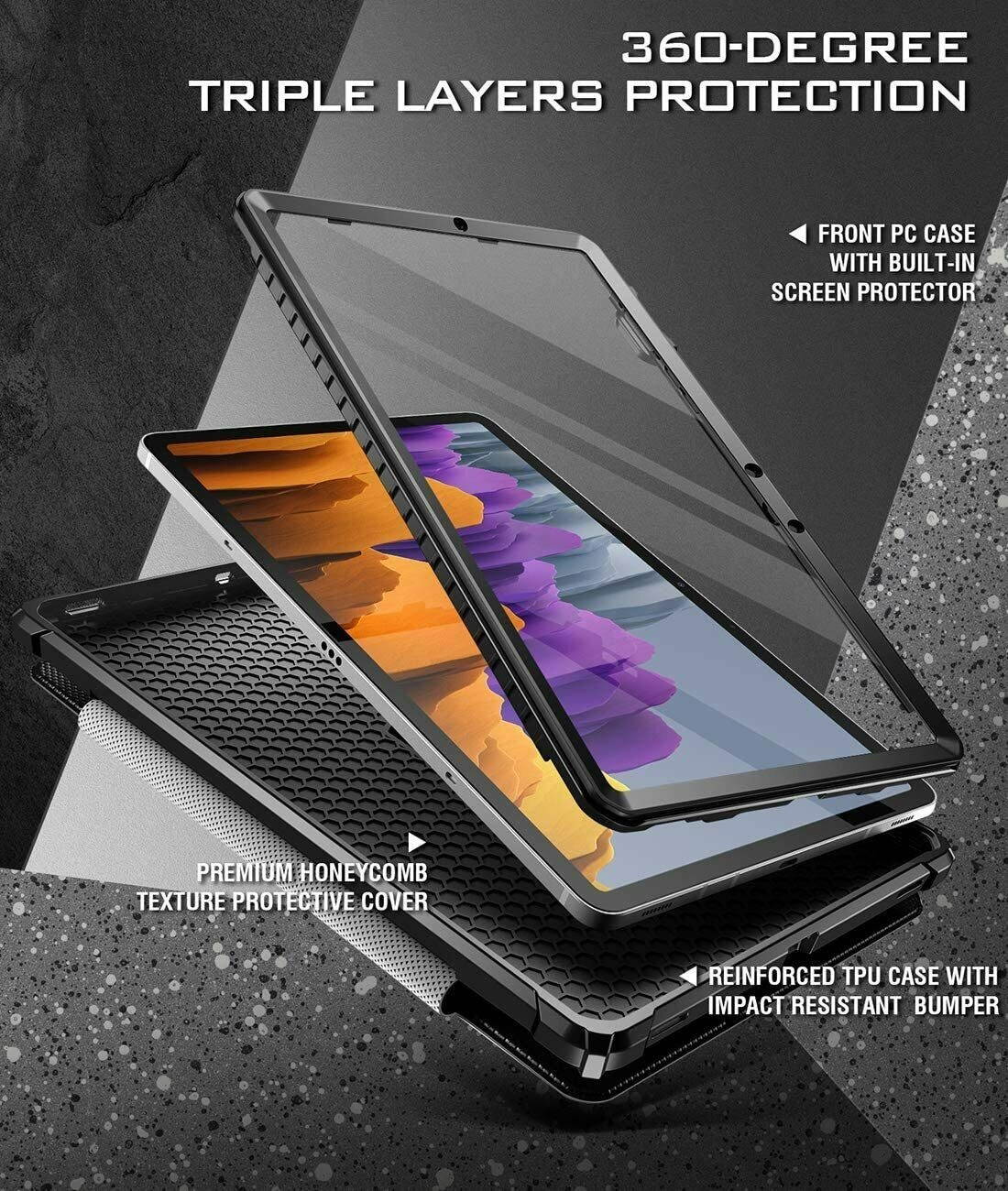 Poetic For Samsung Galaxy Tab S7 11" T870/ SM-T875 Tablet Case,Smart Cover Black