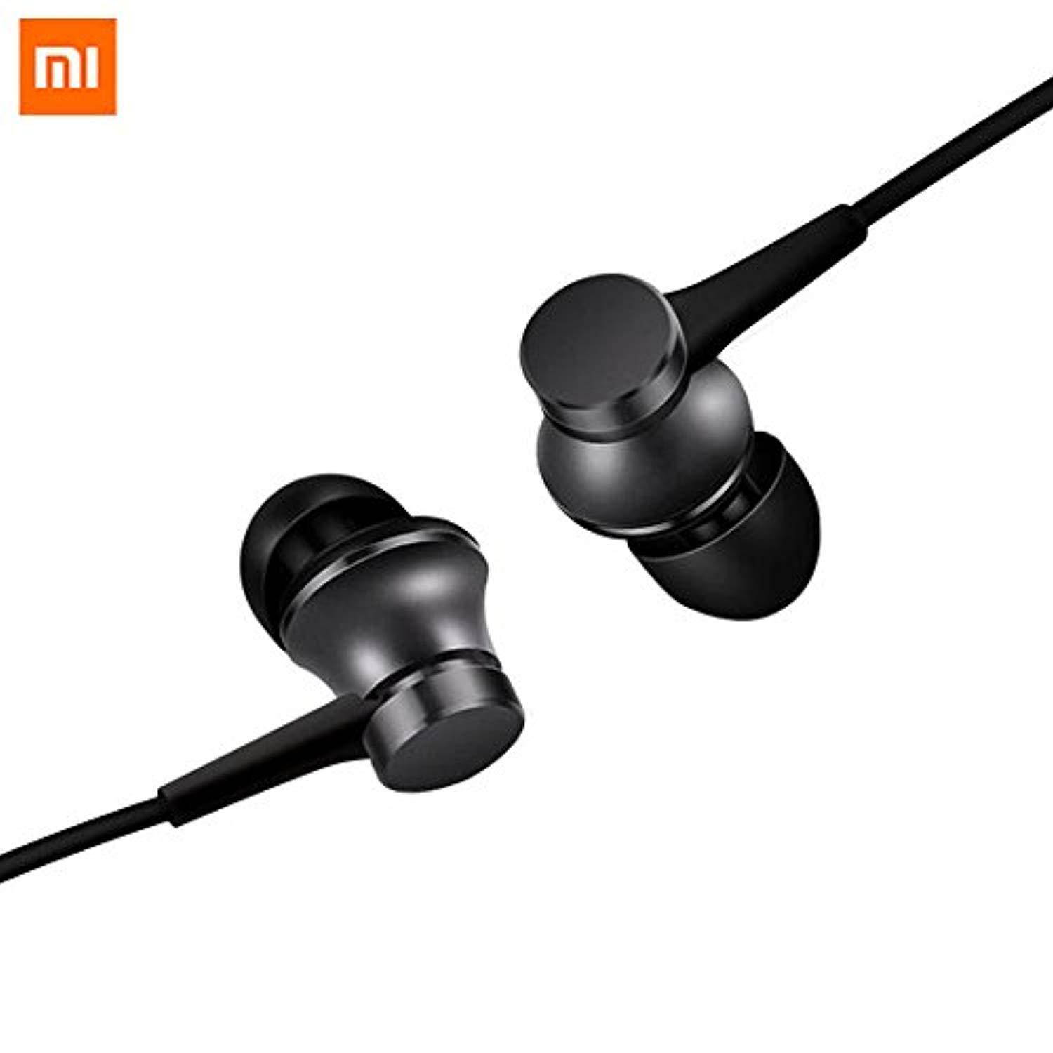 xiaomi piston in-ear headphones earphones earbuds headset with remote & mic - 2017 colorful fresh edition (black)