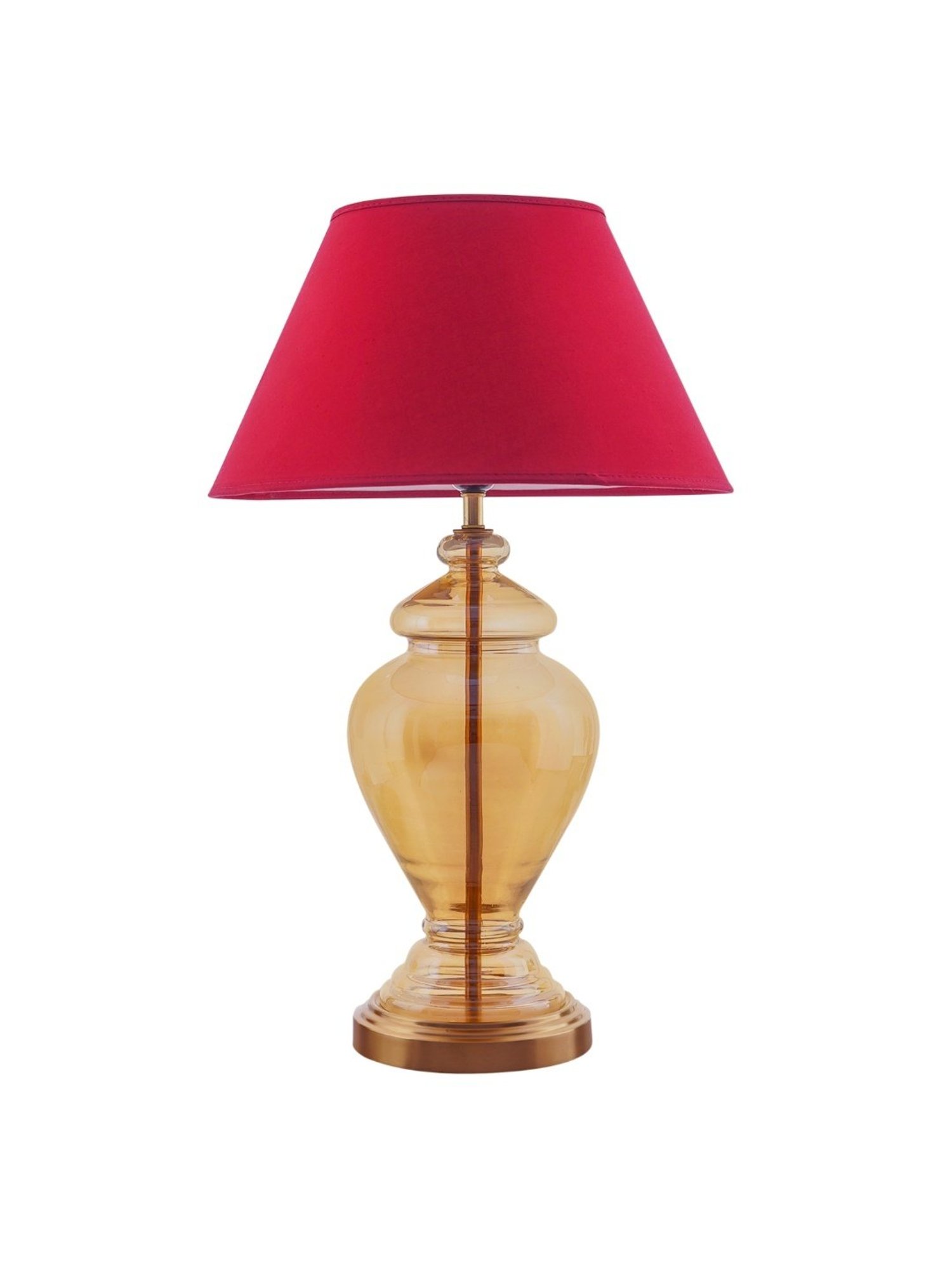 Kapoor E Illuminations Maroon & Antique Gold Glass Table Lamp - Set of 1