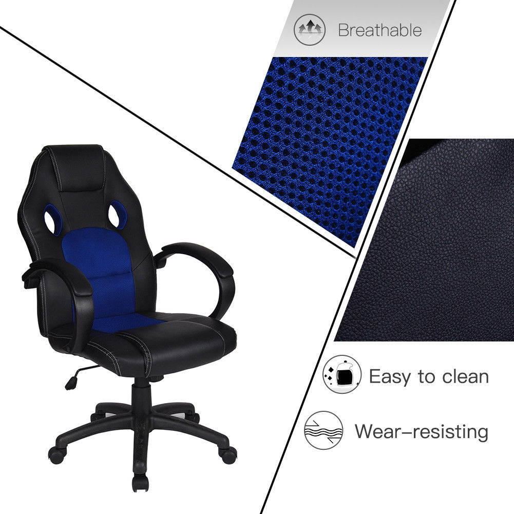 Polar Aurora Office Chair Leather Desk High Back Ergonomic Adjustable pc Chair