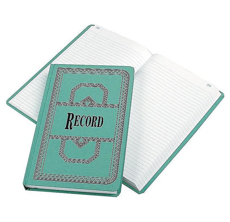 Boorum & Pease Record/Account Book Record Rule Blue 500 Pages 12 1/8 x 7 5/8 66500R