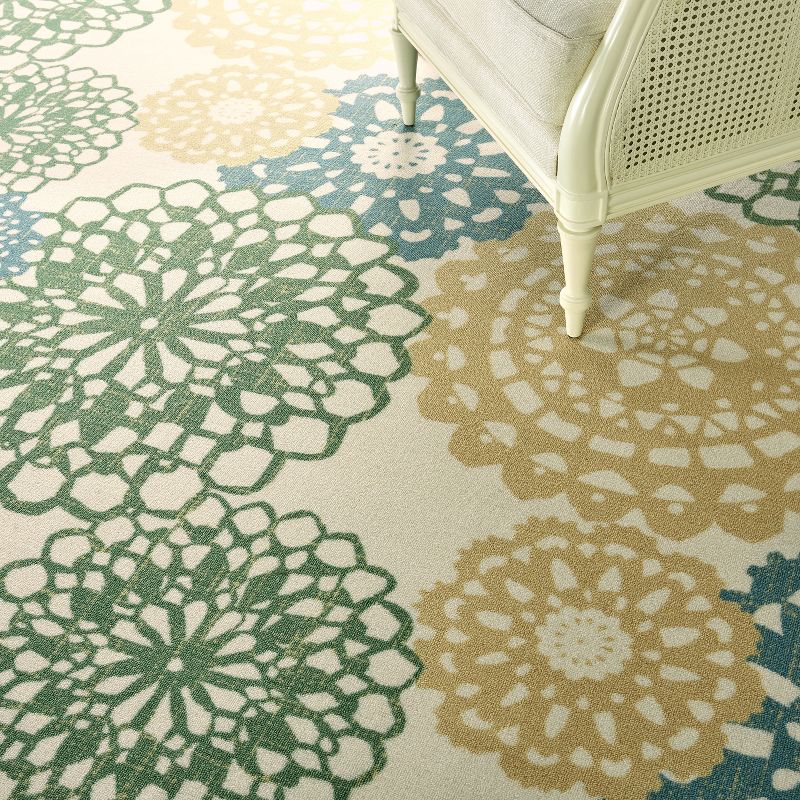 7'9"x10'10" Rectangle Indoor and Outdoor Area Rug Beige - Waverly