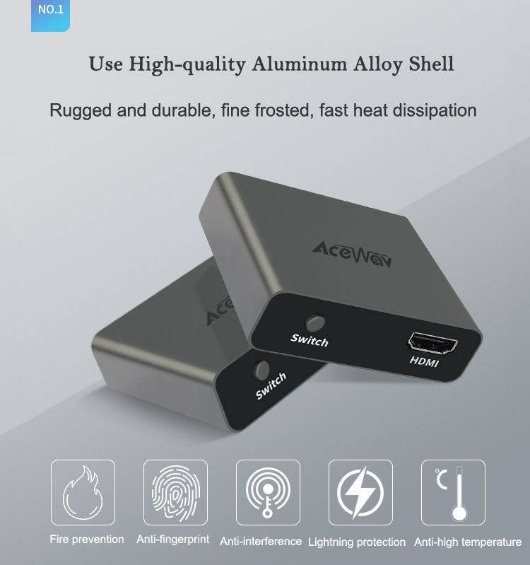 HDMI Switch Splitter 4K@60Hz 1080P Switch Bi-Direction 1x2/2x1 Adapter HDMI Switcher for PS4/3 TV Box Nitendo Switch