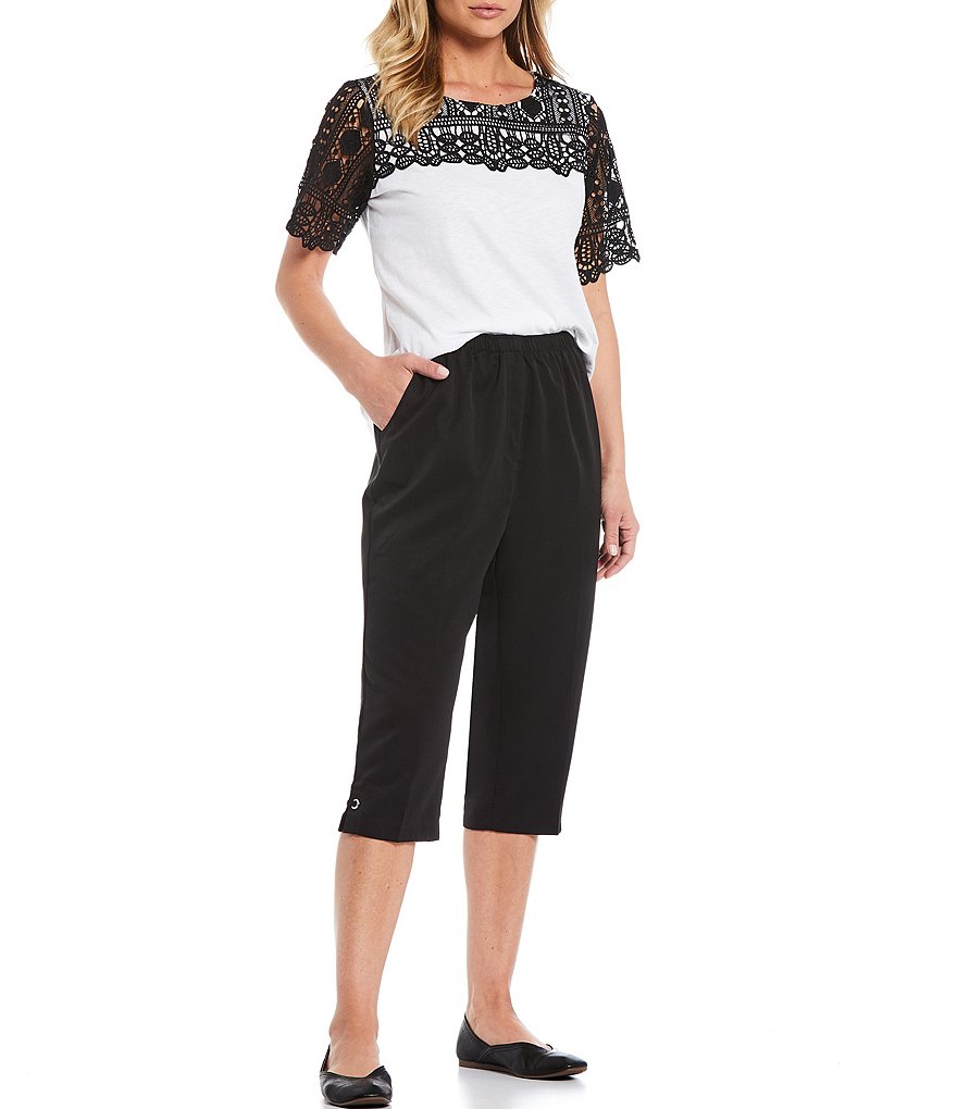Westbound Petite Size Linen Capri Pants