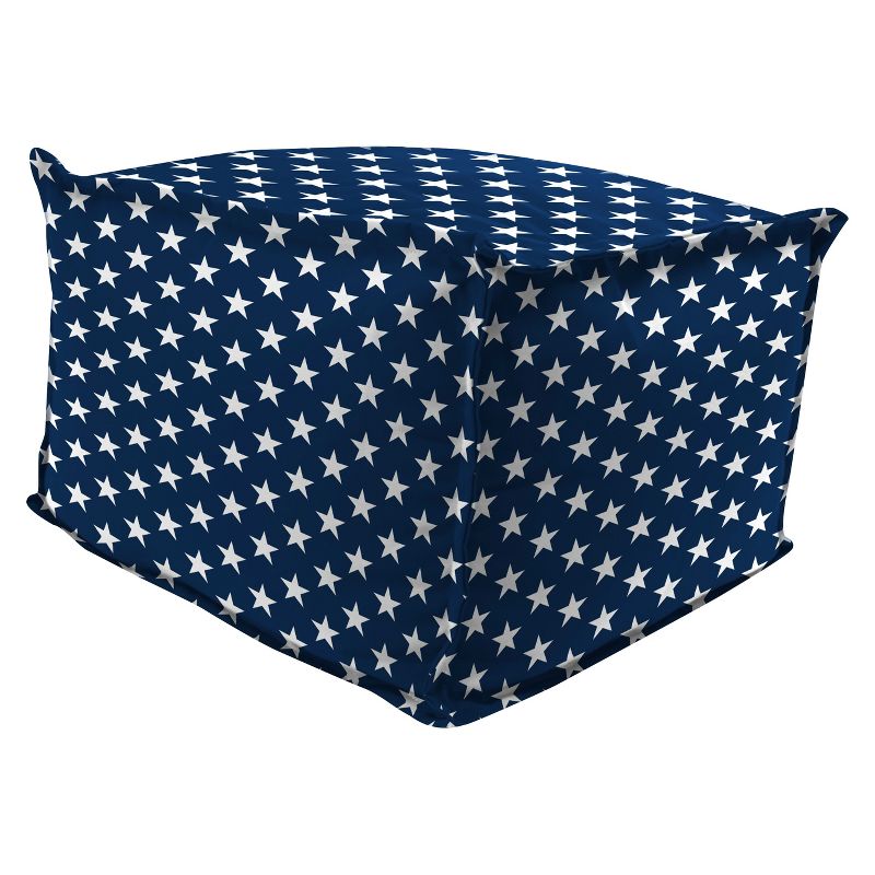 Outdoor Bean Filled Pouf/Ottoman In Stars Oxford  - Jordan Manufacturing