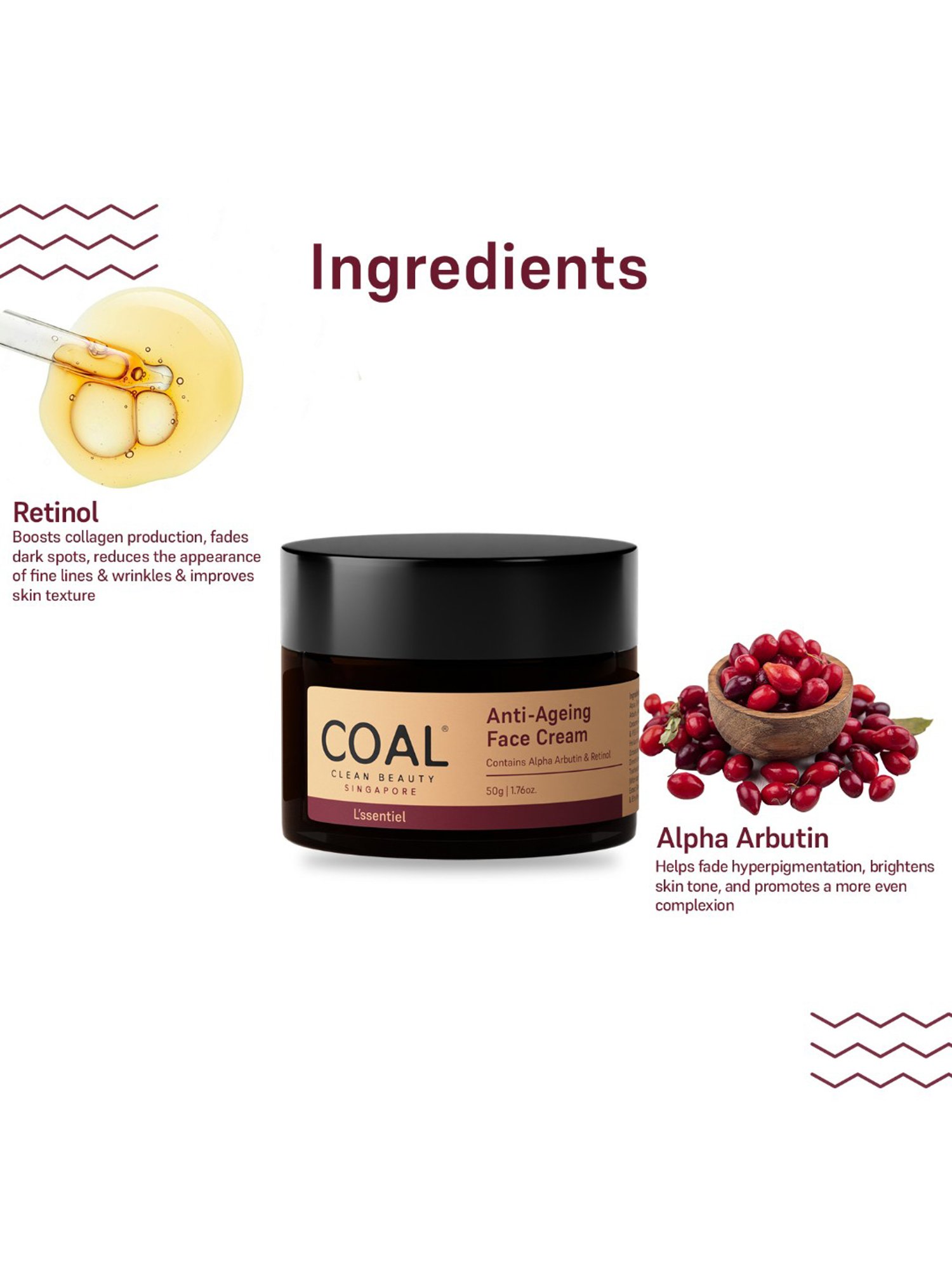 COAL Clean Beauty Anti-Ageing Face Cream - 50 gm