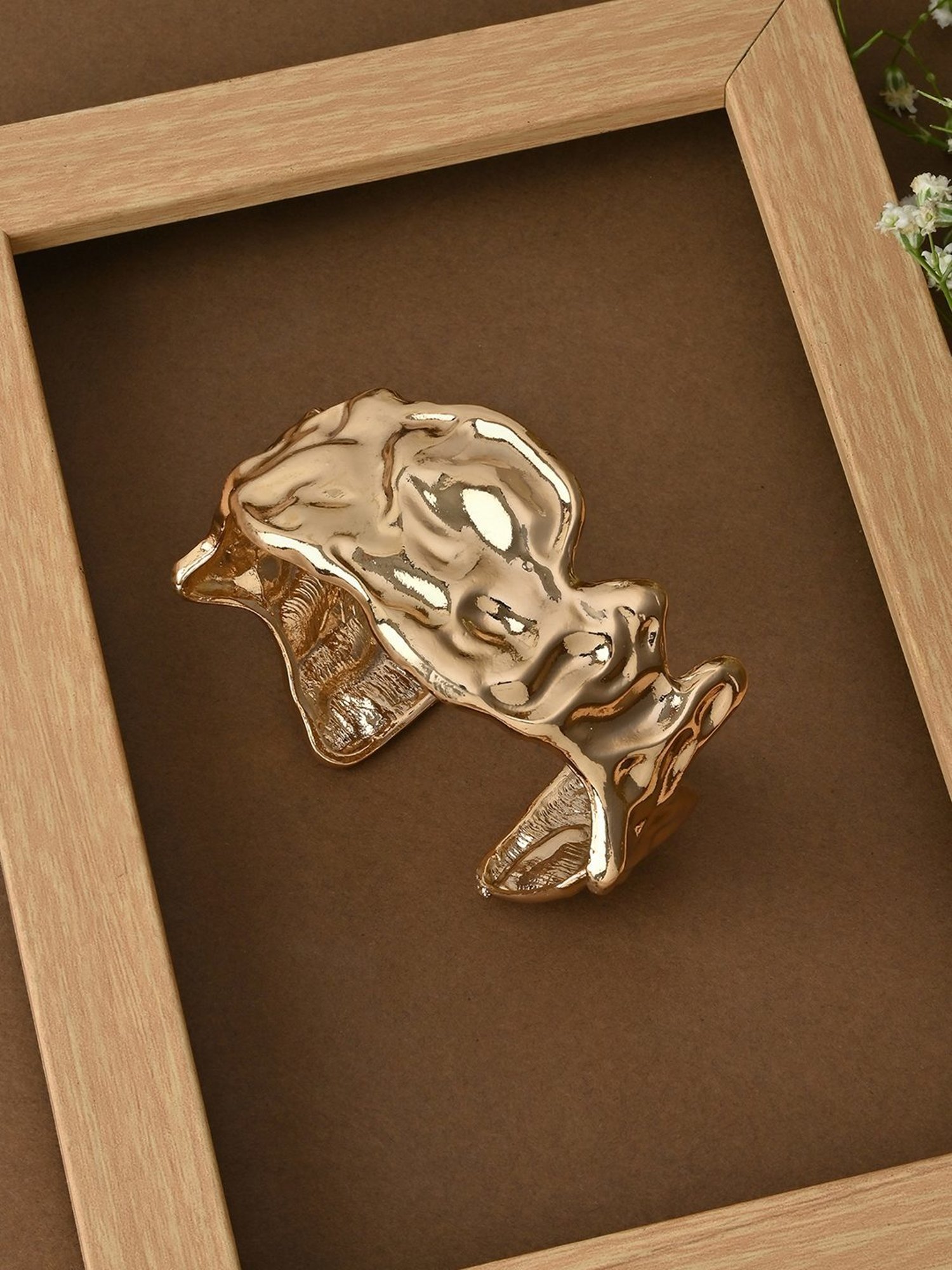 ToniQ Gold Molten Partywear Bangle-style Bracelet for Women