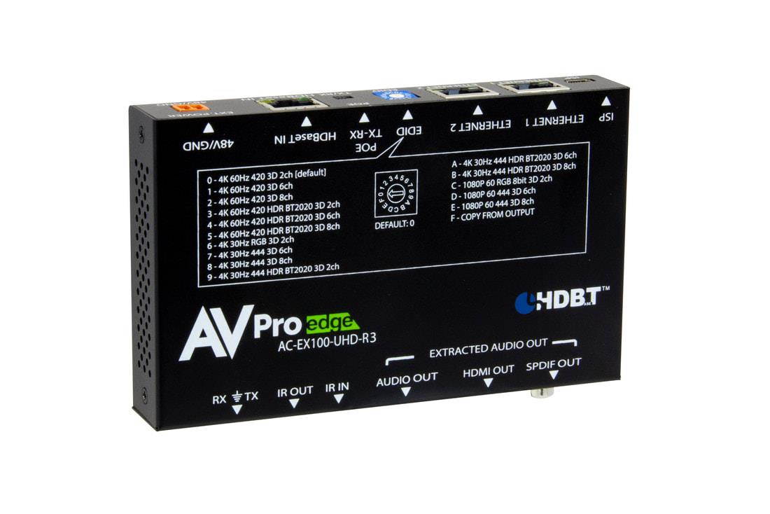 AVPro Edge AC-EX100-UHD-R3 4K BAE HDMI/HDBaseT Extender (Receiver) with Bi-Directional PoE up to 100m