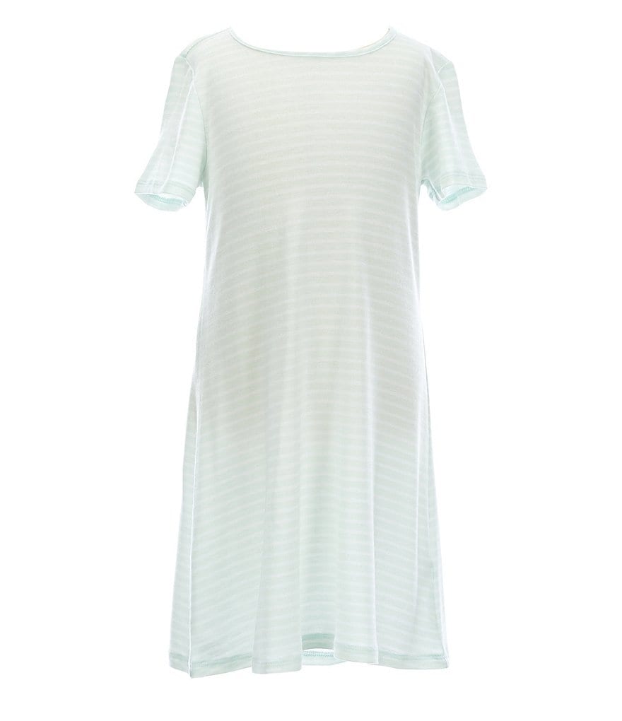 Laura Ashley Little Girls 2T-6X Seersucker/Strawberry-Print Mesh Fit-And-Flare Dress