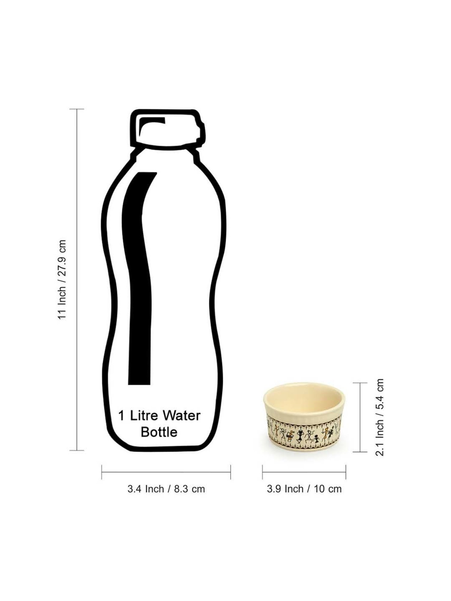 ExclusiveLane Beige & Black Ceramic Dinner Bowl - Set of 6