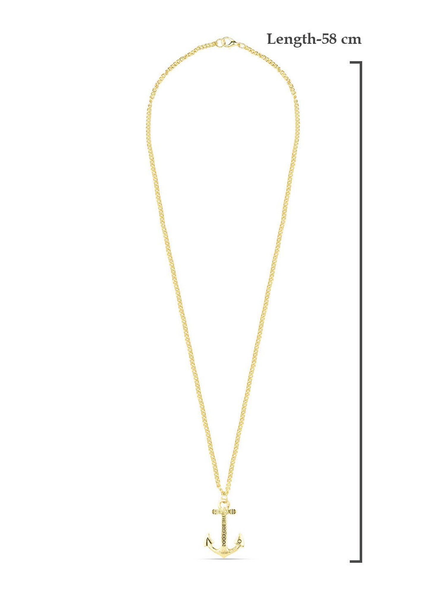 The Bro Code Gold-Plated Anchor Pendant Necklace for Men