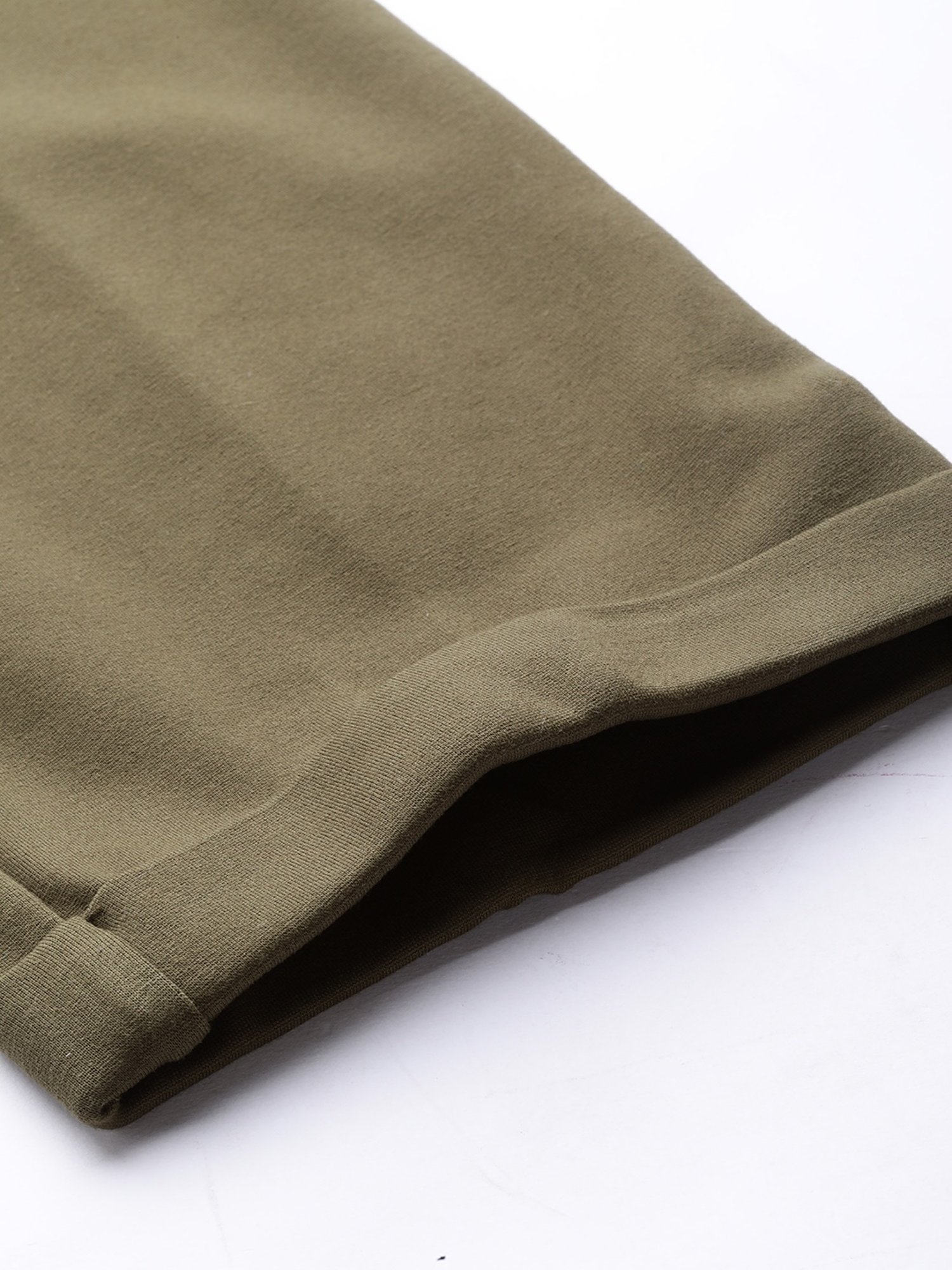 Label Ritu Kumar Olive Solid Straight Pant