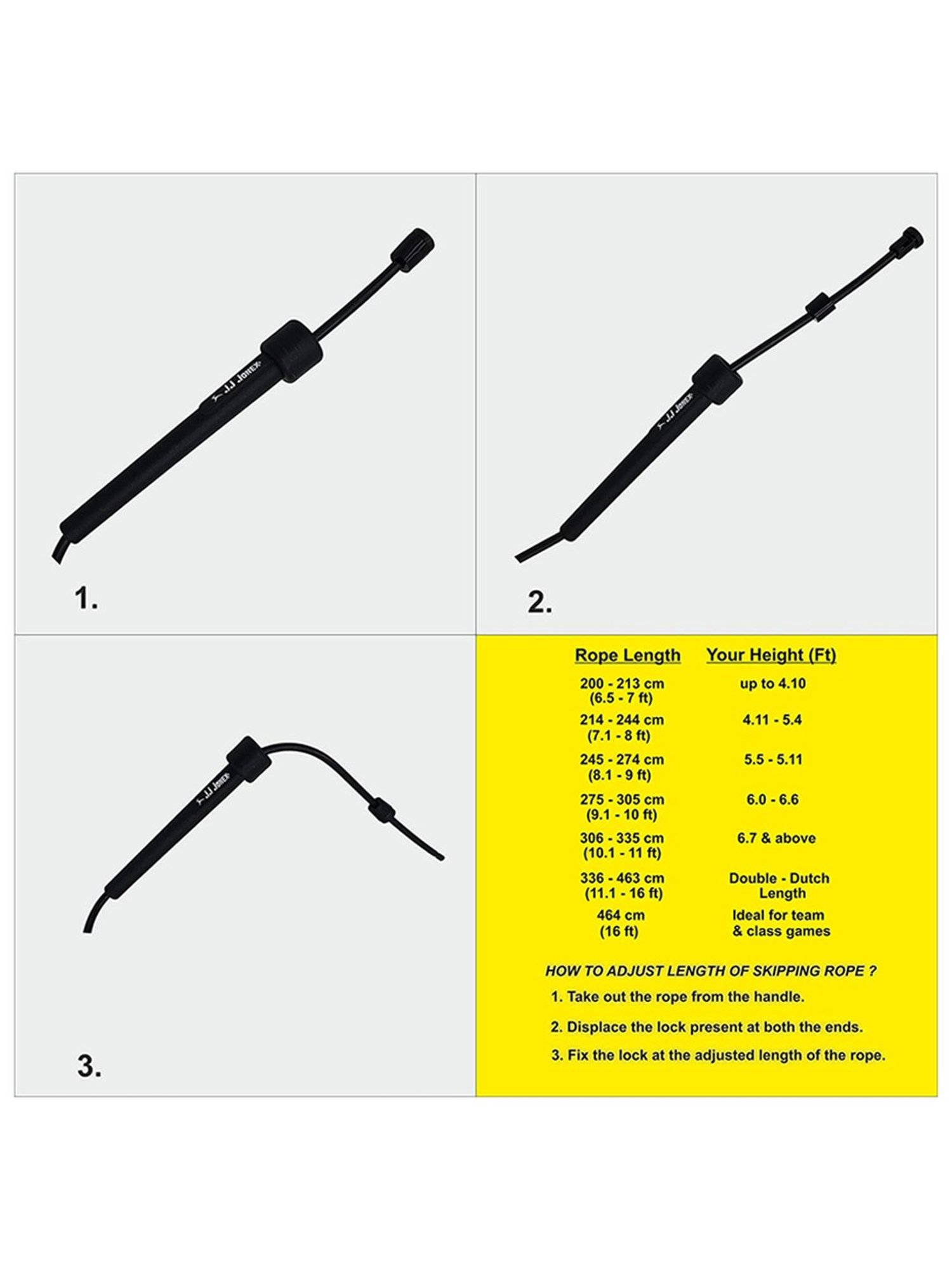 JJ Jonex Speed Adjustable Skipping Rope Gym,Home and Fat Burner Fitness Workout (Black)