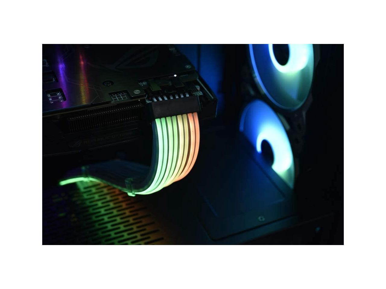 LIAN LI P Computer Power Cords W8-V2 Cable adaptor for motherboard aRGB 3pin header ADDRESSABLE RGB STRIMER Plus 8-PIN, white