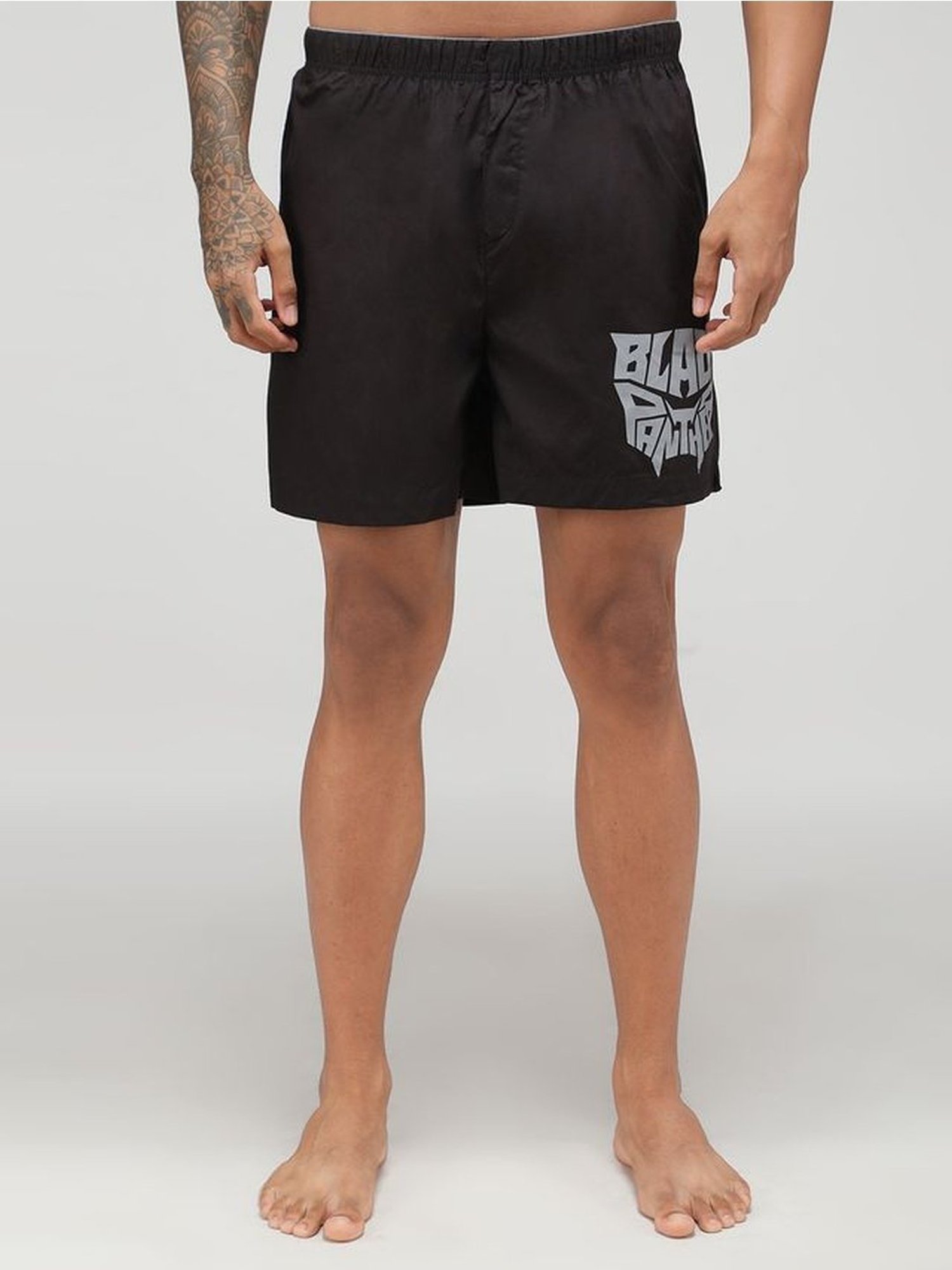 Zoiro Black Cotton Regular Fit Printed Boxers