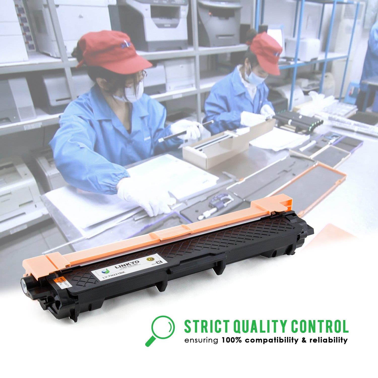 LINKYO Compatible Toner Cartridge Replacement for Brother TN221BK TN-221BK (Black, High Yield)